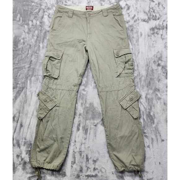 Matchstick Other - Matchstick Pants Mens XXL Green Multi-Pocket Cargo Drawstring Hem Streetwear